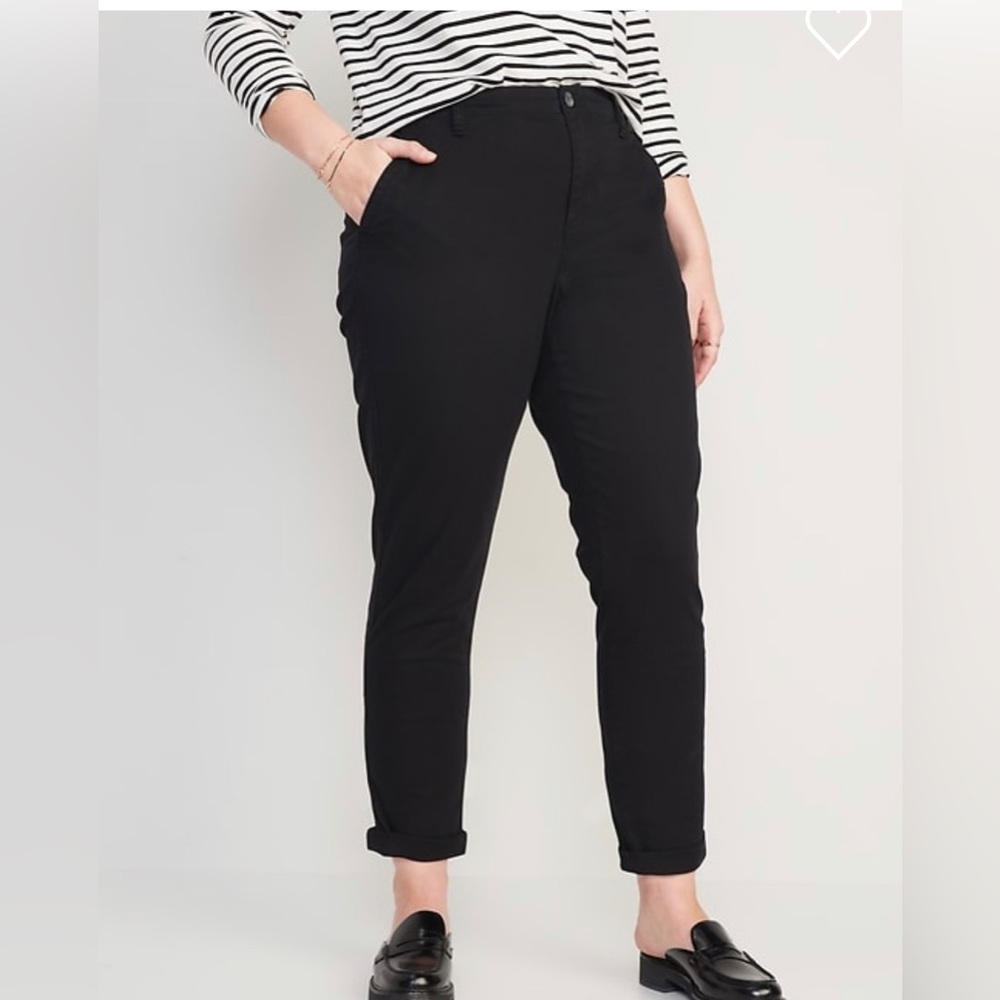 High waisted Chino Pants- black